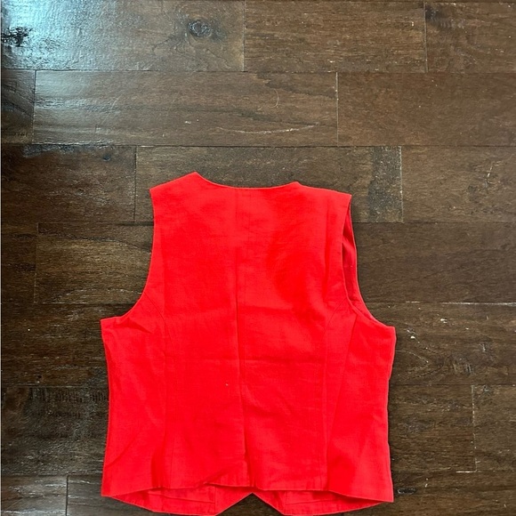 J.Crew-Button-front linen-blend vest, red size 6-NWT - Picture 9 of 15